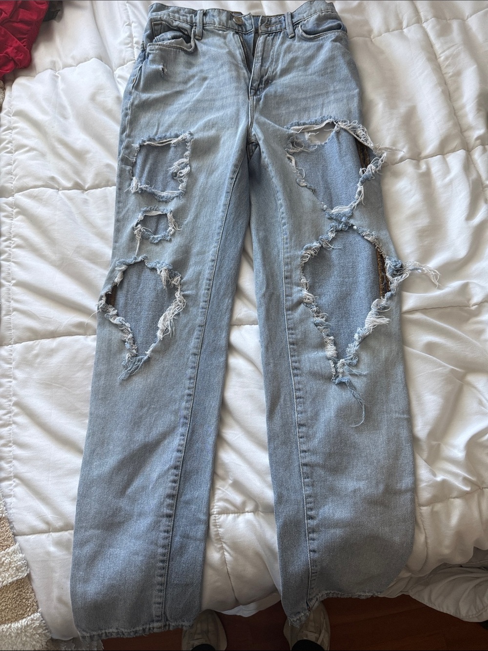 Light Blue Distressed Women's Jeans